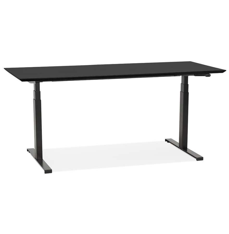 'BIONIK' electric sit-stand desk with wooden and black metal top - 180x90 cm