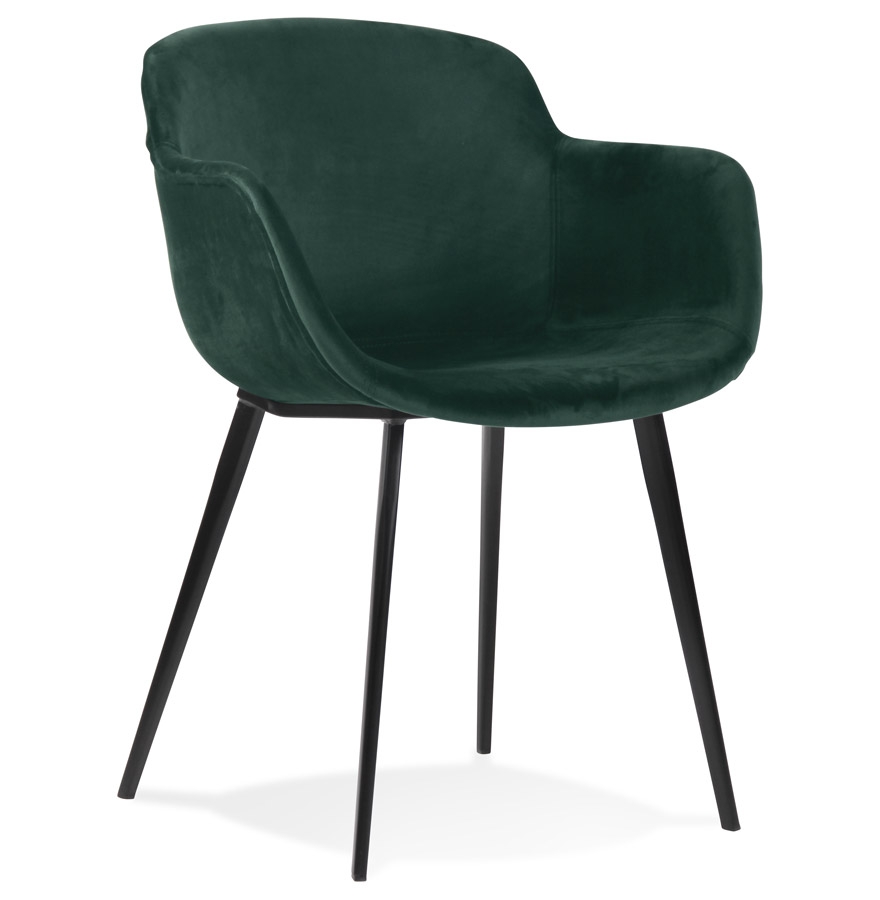 Chaise avec accoudoirs ARMADA | velours vert | 59x54x80 cm