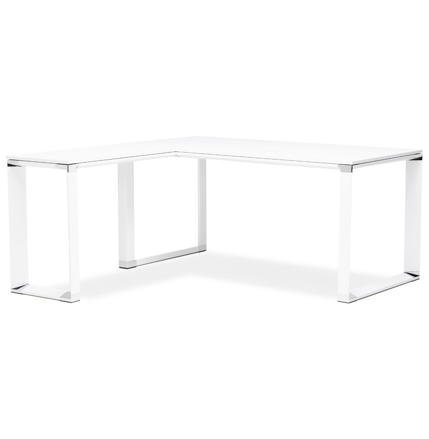 'XLINE' 160 design corner desk in white wood (angle of choice) - 160 cm