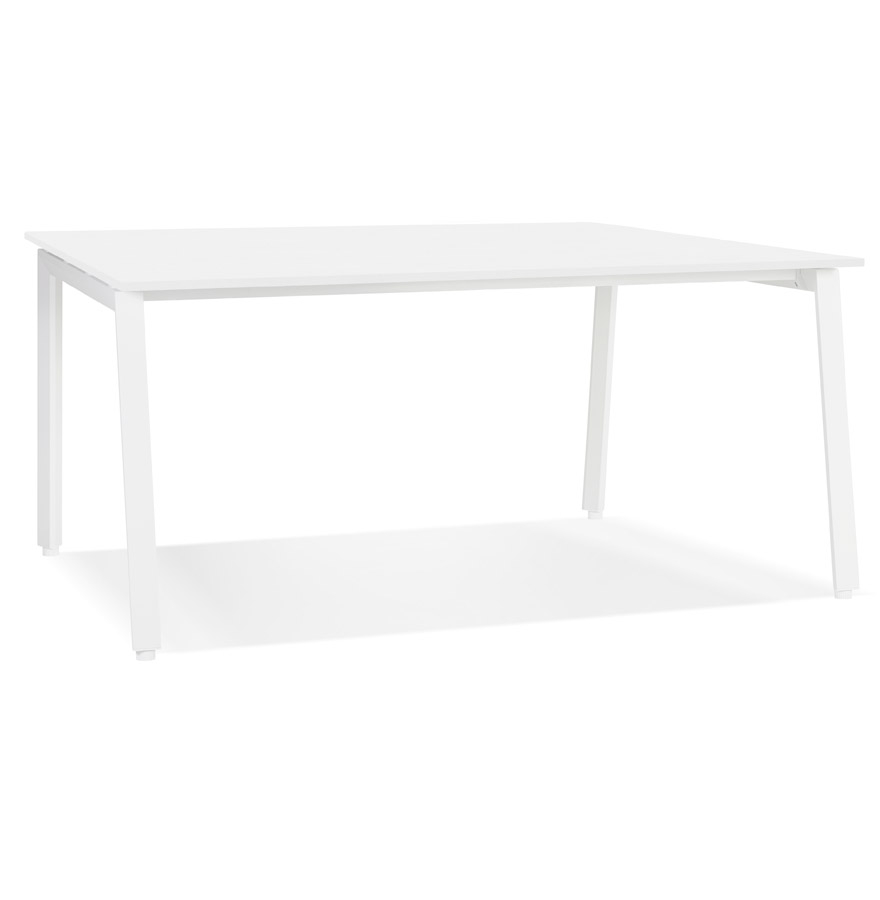 'AMADEUS' design desk in wood and white metal - 160x80 cm