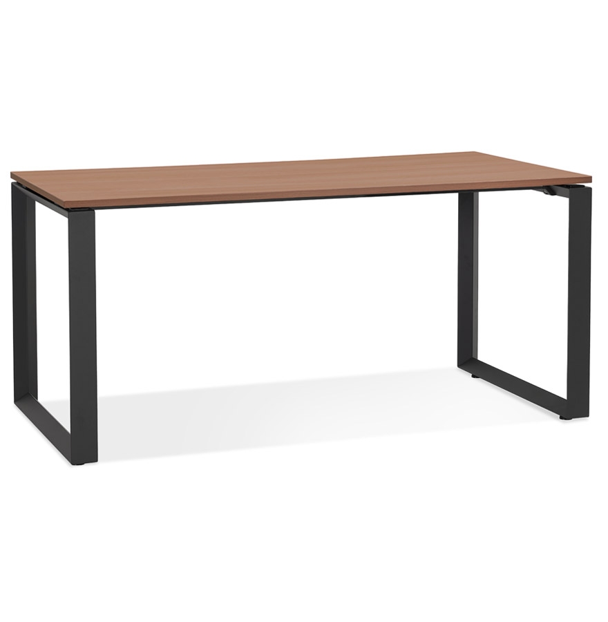 'BAKUS' design right desk in wood finish Walnut and black metal - 160x80 cm