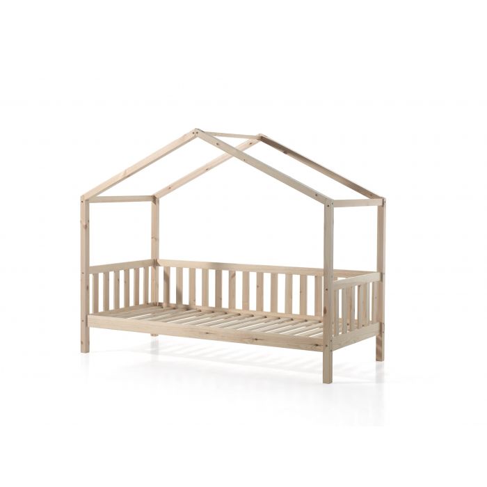 Dallas 1 hausbett mit seitlicher umrandung 90 x 200 cm liegefläche, natur