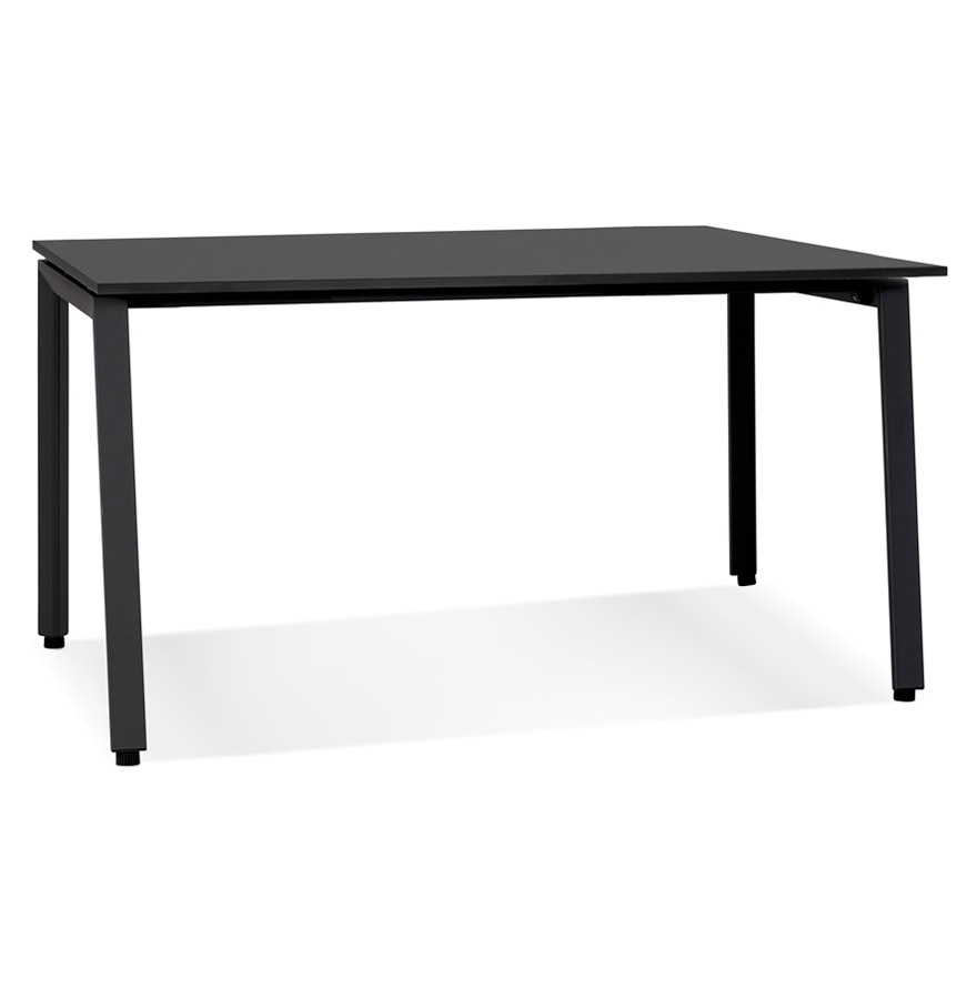 'AMADEUS' design right desk in wood and black metal - 160x80 cm