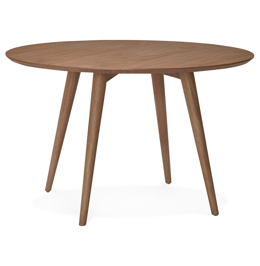 MDF plaqué Noyer | Marron | Ø 120 cm | Hauteur 75 cm