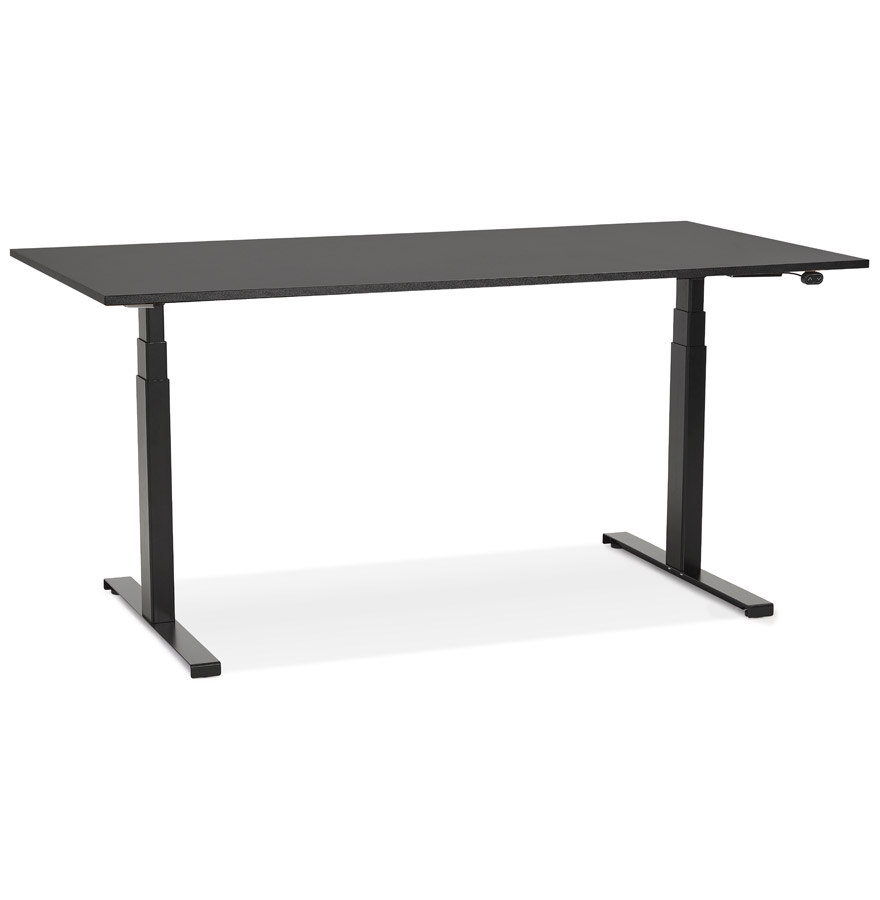 Bureau assis-debout électrique TRONIK | Bois mélaminé noir | 140x70x127 cm