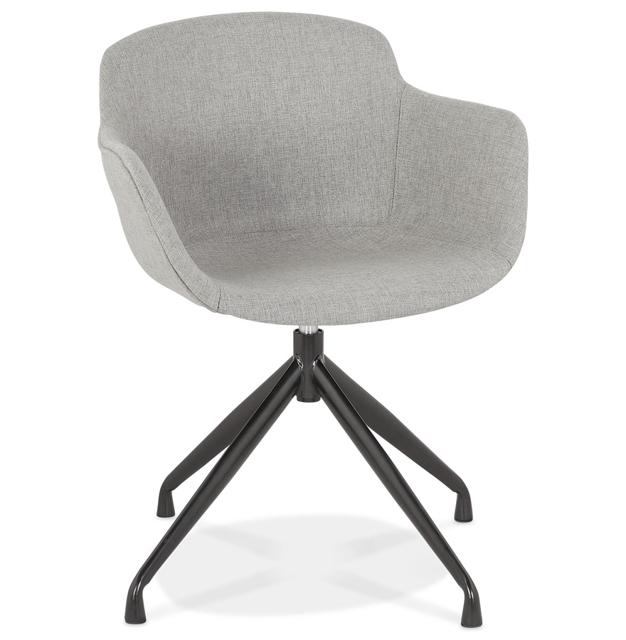 Chaise design avec accoudoirs 'SWAN' en tissu gris | 54x59x80 cm