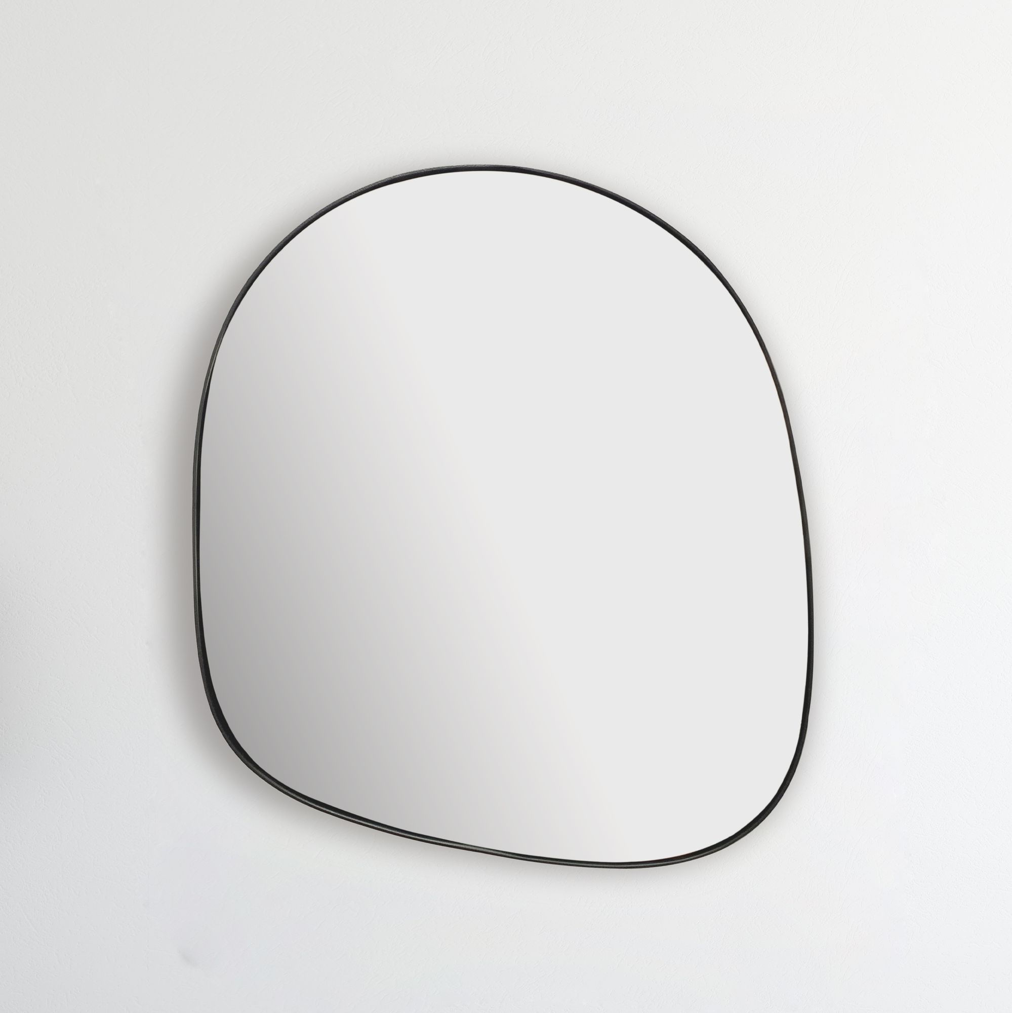 Asymmetric Wall Mirror | Black Metal | 53x60 cm