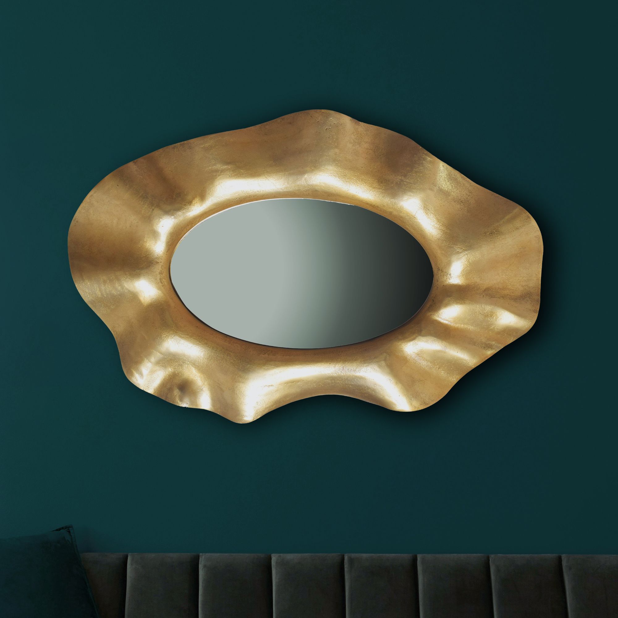 Asymmetric Wall Mirror | Gold Aluminum | 60x90 cm