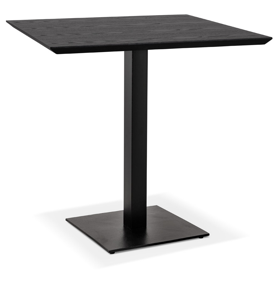 'REGIS' small square dining table in wood and black cast iron - 70x70 cm