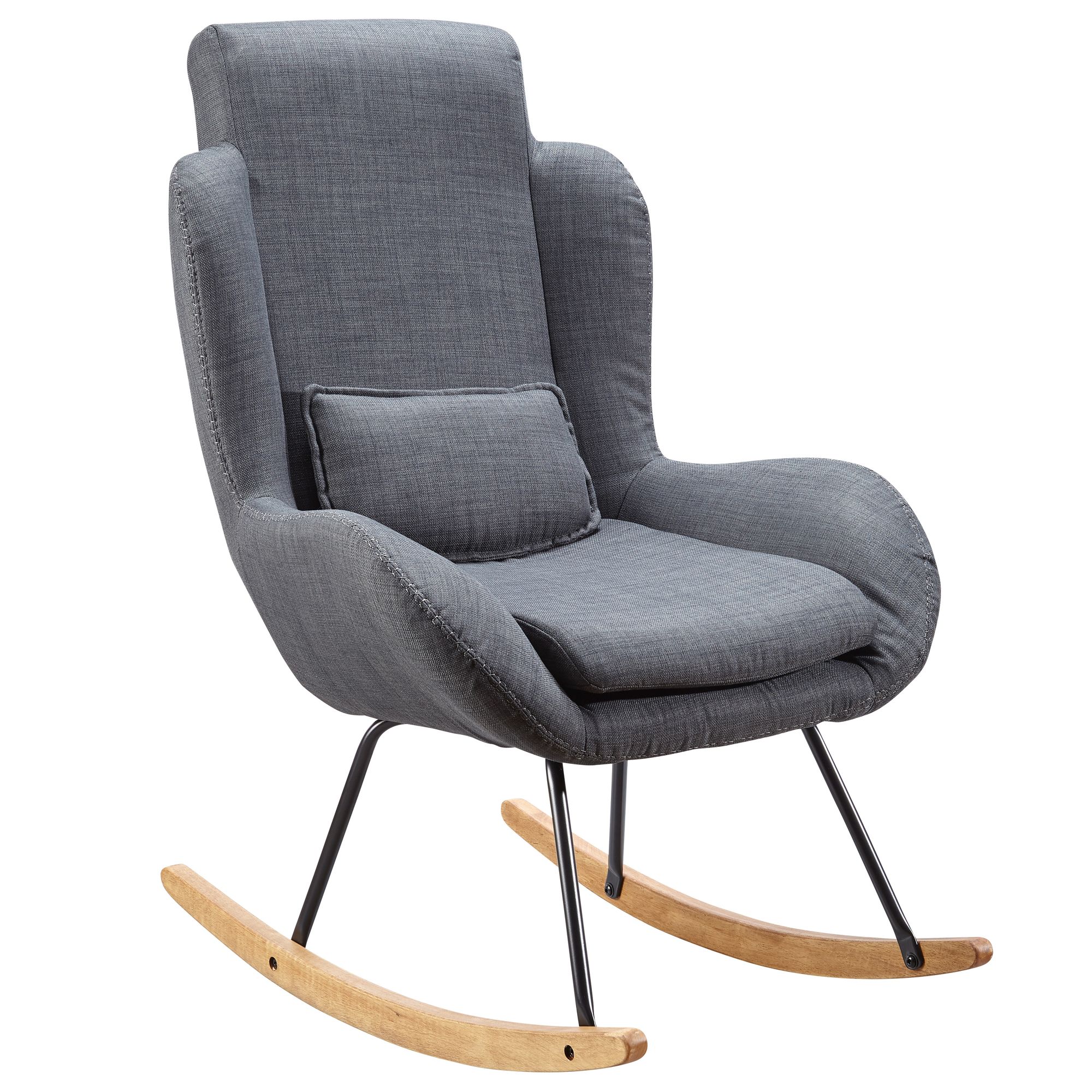 Fauteuil à bascule rocky anthracite design fauteuil relaxant 75 x 110 x 88,5 cm